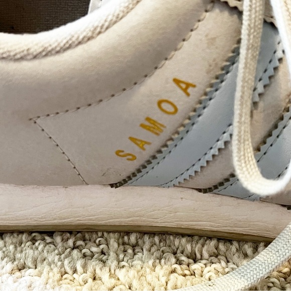 Adidas Samoa Gray Sneakers w Light Blue Stripes Sneaks Women Sz 7.5 Athletic - Picture 4 of 8